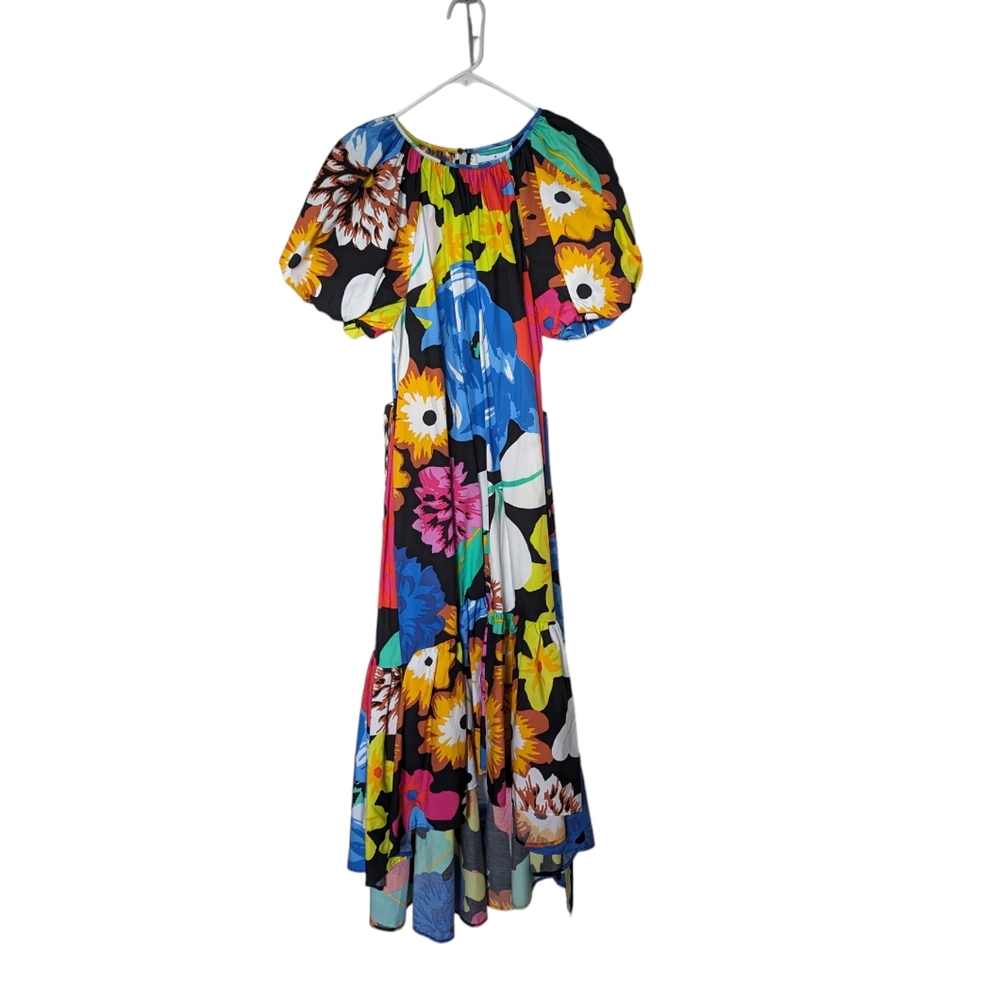 Christopher John Rodgers summer dress, high low, puff sleeves